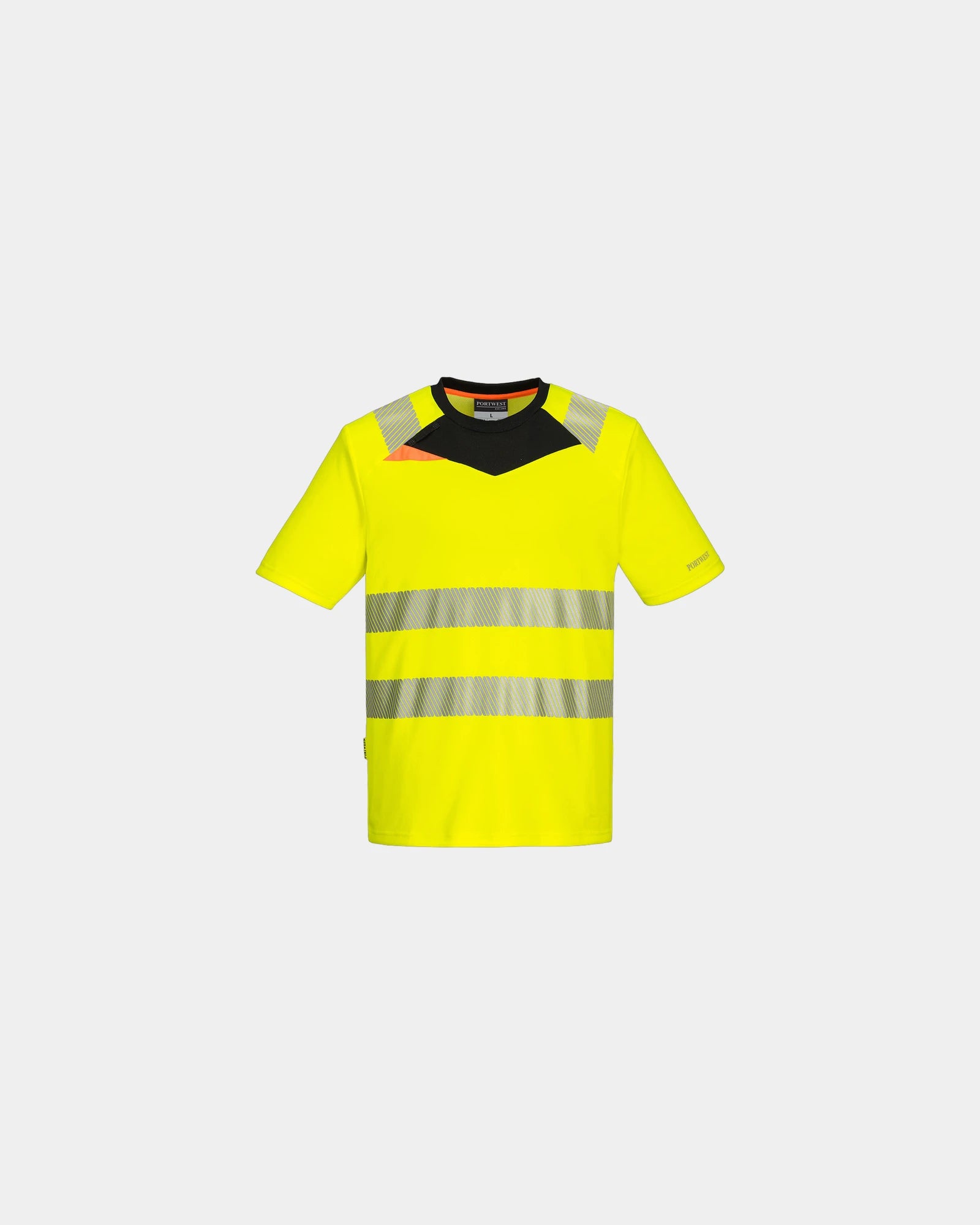 T-shirt alta visibilità bande riflettenti da personalizzare - Giallo-Nero